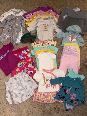 Baby Girl Clothes 30 Piece Lot Sizes NB 0-3M 3-6M 6M 6-9M